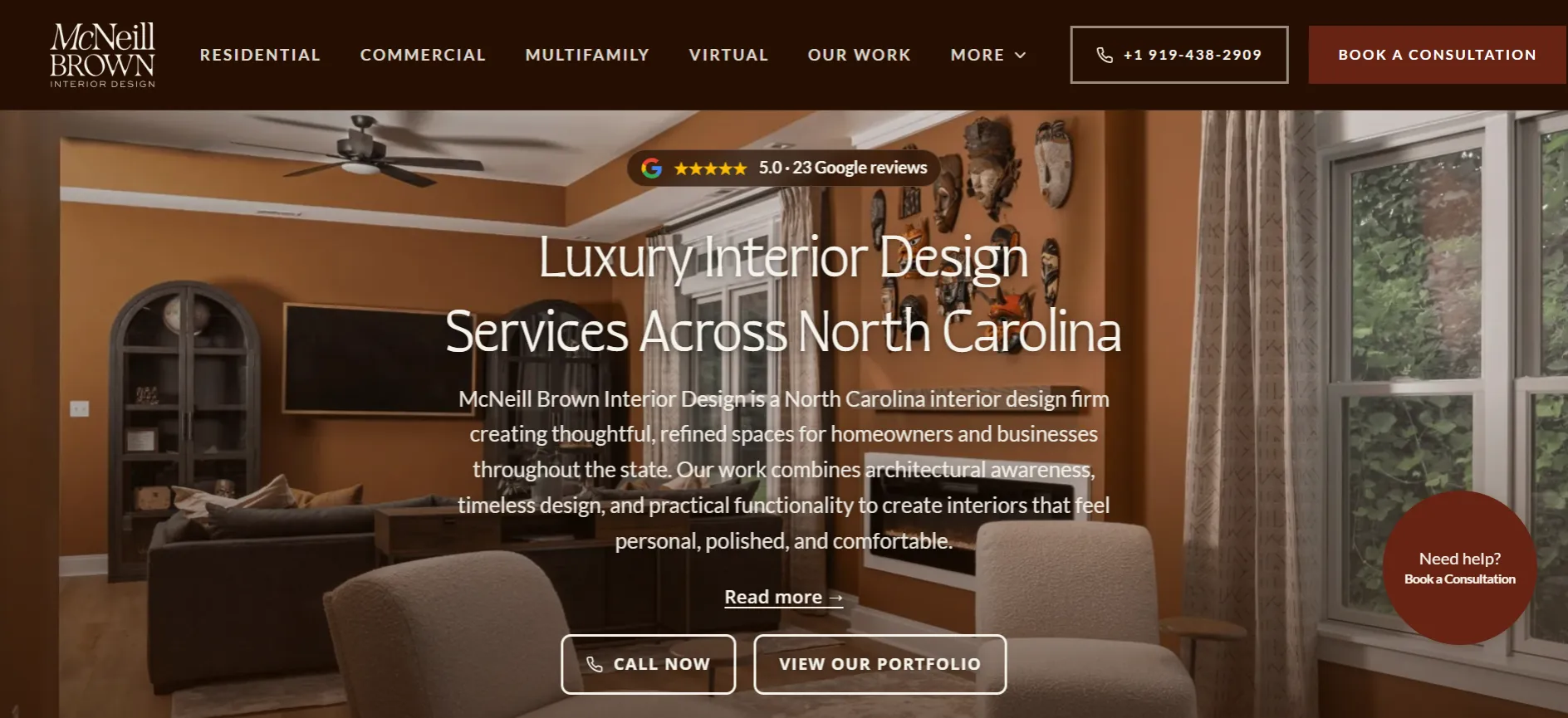 McNeill Brown Interiors website preview